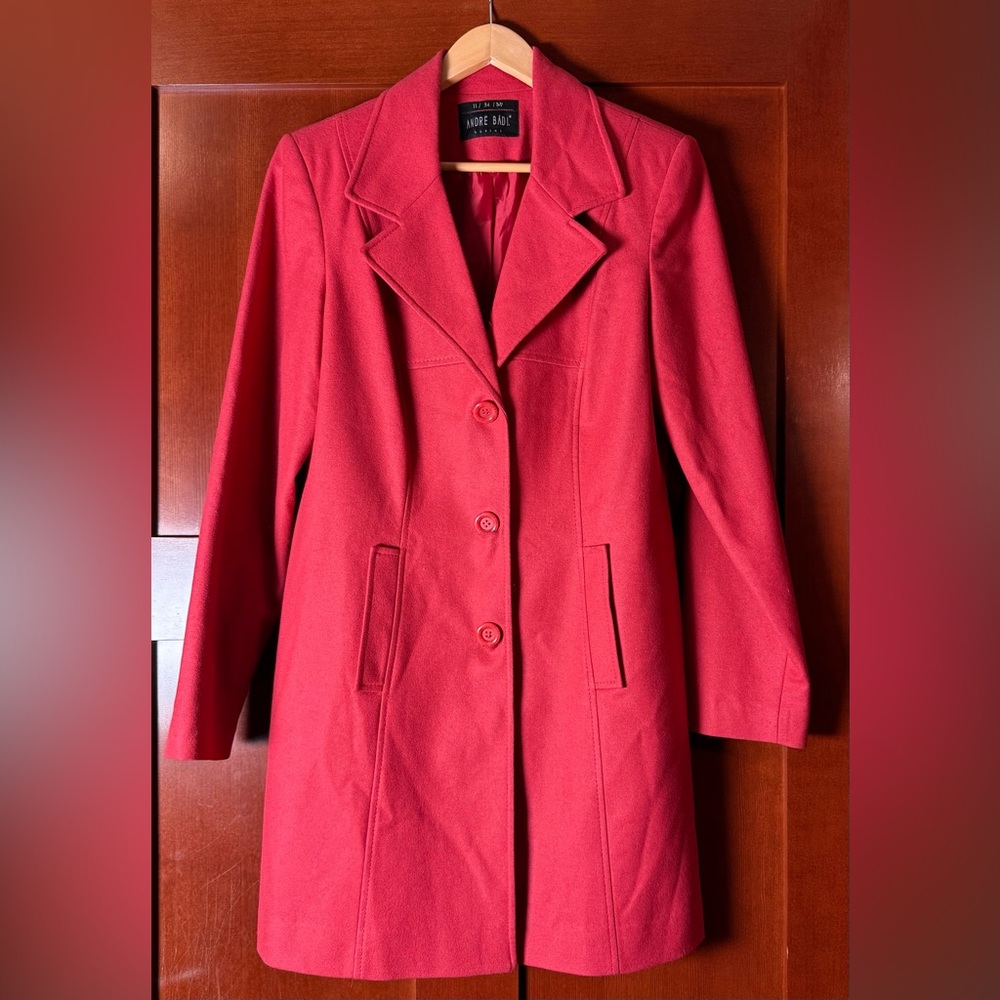 Andre’ Badi Women’s Coral Wool Coat Size Large